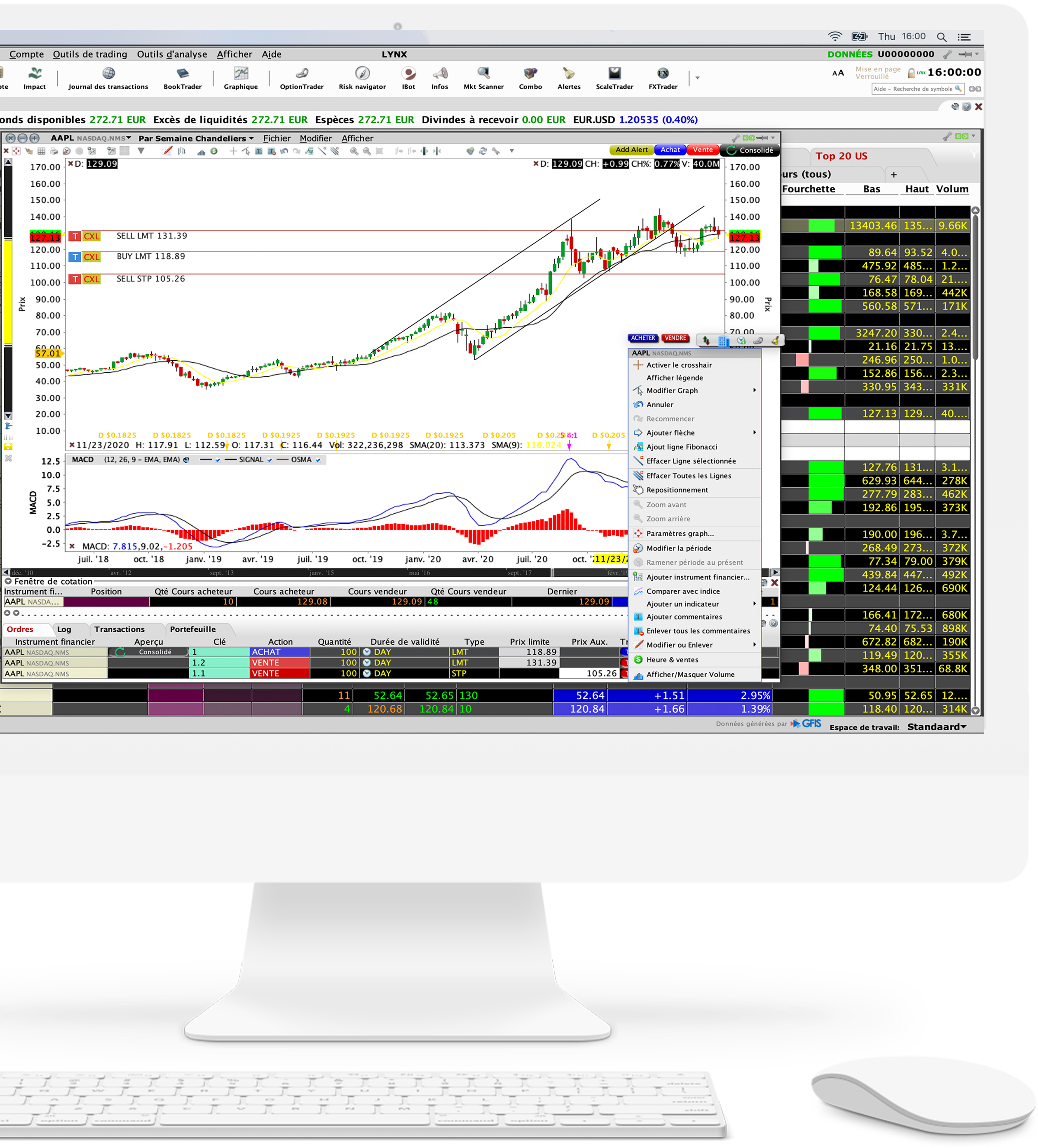 Logiciel de trading : plateforme de trading Trader Workstation (TWS)