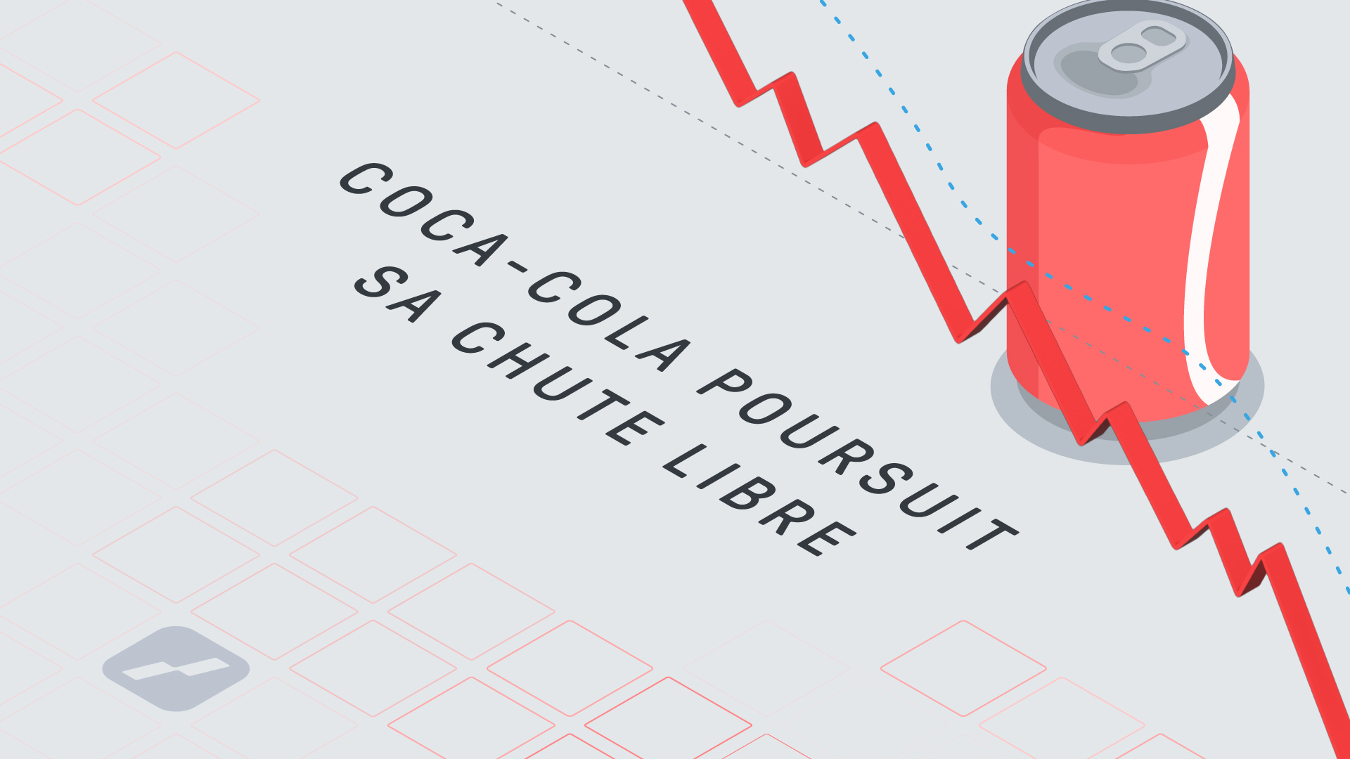 Coca-Cola poursuit sa chute libre - analyse action Coca-Cola - illustration graphique canette Coca-Cola